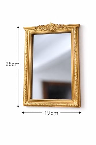 Image of Ornate Mirror Rectangular Baroque Style Decorative Carved Frame Antique Finish Home Decor