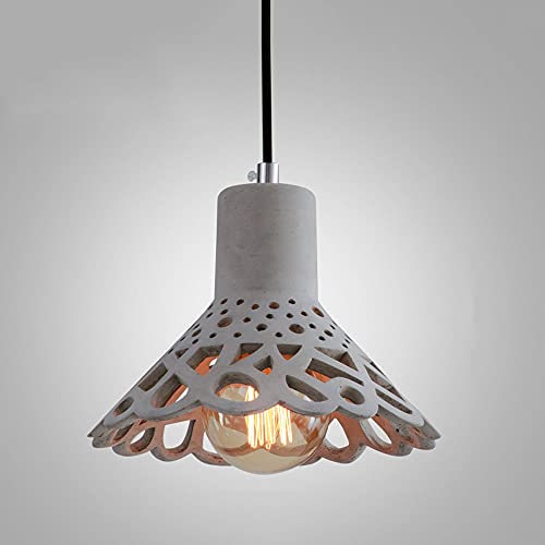 Lustre ciment moderne et abat-jour creux E27 pour plafond