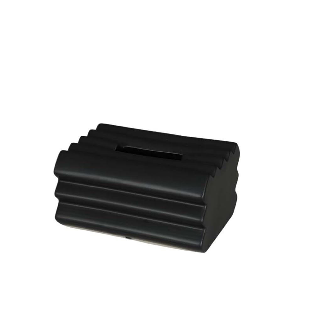Tissue Holder Dispenser Tissue Box Ceramic Stripe for Living Room Coffee Table Desktop Decorative Holder for Living Room