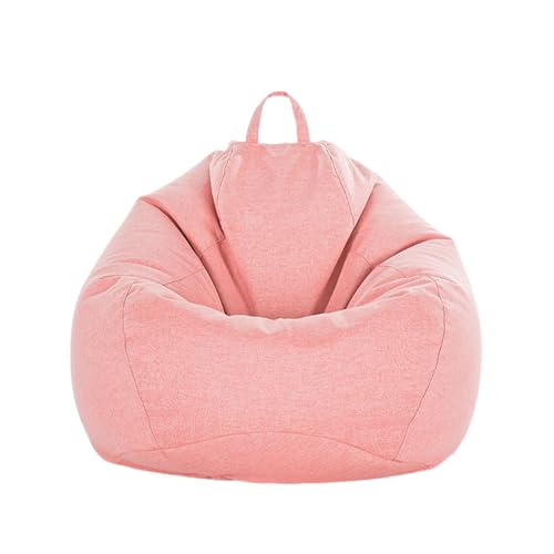 Odot Solid Color Bean Bag, Gaming Bean Bag Chair for Adult Teenagers (No Filler), Removable and Washable Bean bag Cover for Outdoor Livingroom Garden Bedroom Playroom Dorm (L(90x110cm),Pink)