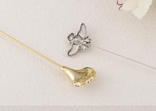 Image of Alilang 3Pcs Vintage Style Hat Lapel Brooch Pins with Flexible Bendable Design for Secure Fit on Hats, Scarves, and Suits