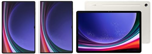 Image of Samsung Galaxy Tab S9 Ultra, RAM 12 GB, ROM 512 GB Expandable, S Pen in-Box, Wi-Fi Tablet, Beige with S9 Ultra Screen Protector, Transparent & S9 Ultra Notepaper Screen, White