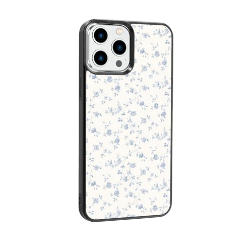 qizjio Coquette Aesthetic Phone Case Shockproof Protective Blue Flower Phone Cases for iPhone 16 Pro Max