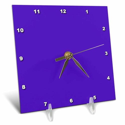 3dRose LLC Desk Clock, 6 by 6-Inch, Purple