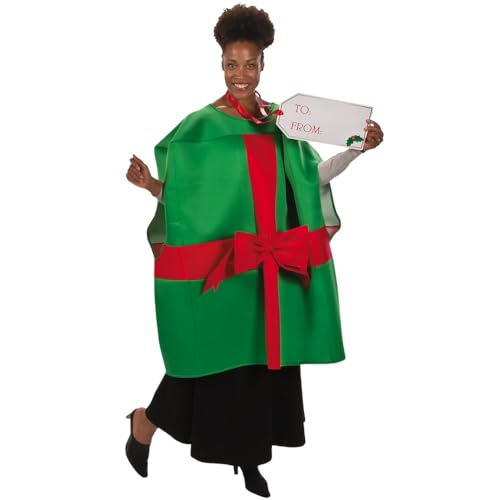 Fun Express Costume for Adults - Funny Holiday Gift Box Outfit for Office Party | Novelty Wearable Design | One Size Fits Most | Perfect for Halloween & Xmas