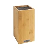 Sabatier Trompette Bloc vide avec tiges spaghettis noires, 26x15.5cm, Bois...