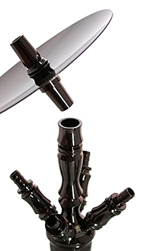 INOX Giza Shisha Set V2A Edelstahl Wasserpfeife 58cm 4 Anschlüsse mit Zubehör wie Schlauch Mundstück Kopf Zange… – Bild 6
