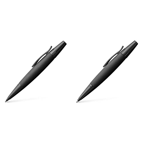Faber-Castell 138690 - Portaminas E-motion, con cuerpo en aluminio negro, mina de 1.4 mm, graduación B 148690 - Bolígrafo E-motion, con cuerpo en aluminio negro, graduación B