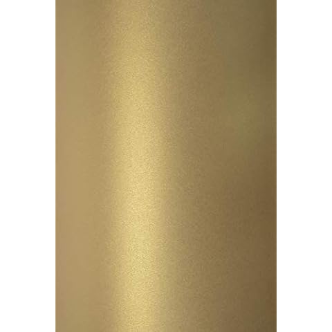 Netuno 10x Feinpapier Perlmutt-Hell-Gold DIN A4 210x 297 mm 125g Sirio Pearl Gold Bastelpapier irisierend hochwertig Cover