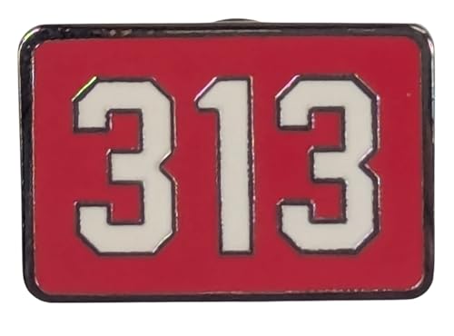 Detroit 313 Épinglette, émail cloisonné, 1" x 5/8"