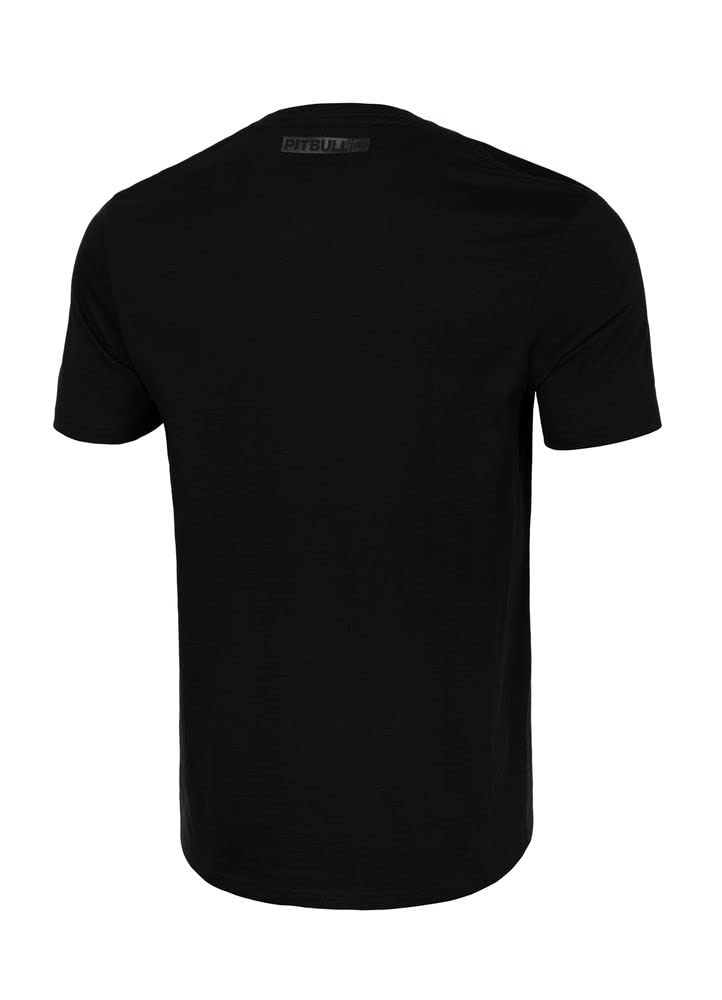 PITBULL Herren T-Shirt Baumwollshirt Klassischer Regularer Schnitt Männer Tshirt Baumwolle Hilltop Schwarz