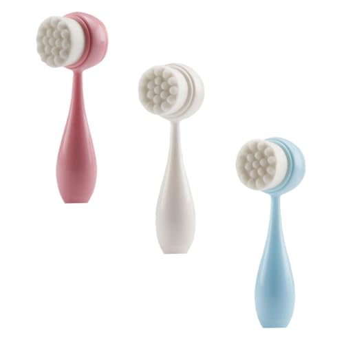 OSOLADY Face Exfoliator Brush Set 3pcs Silicone Face Brush Double-Sided Facial Cleansing Tool Gentle on Sensitive Skin Present