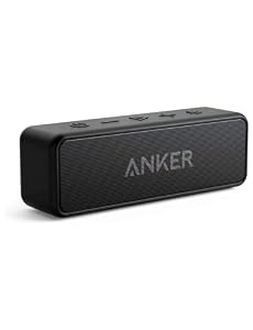Anker soundcore 2 Cassa Bluetooth Portatile con Suono Stereo 12W, Bluetooth 5, BassUp, IPX7, 24h, Associazione Stereo WiFi, per Casa, Esterno, Viaggi black