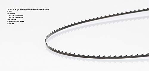 PS Wood Timber Wolf 111 x 3/16 x 4 tpi Band Saw Blade Fits Rikon 14" Deluxe Model 10-325, Reliant 16", Lobo 16", General International 15" + More
