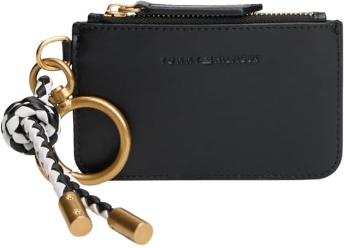 Tommy Hilfiger Damen Kartenetui Charms Multi aus Leder Schwarz (Black) Einheitsgröße