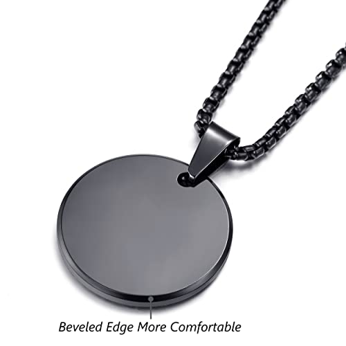 Moo&Lee Tungsten Pendant Necklace For Men Blanks Pendant Chain, Black #TOP2
