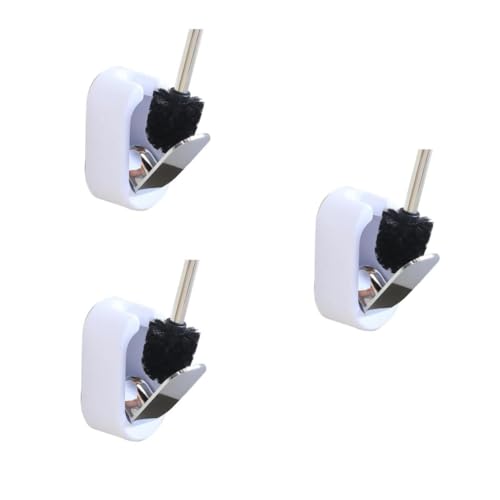 Set de brosse de toilette acier robuste accessoire durable blanc de bain - 2