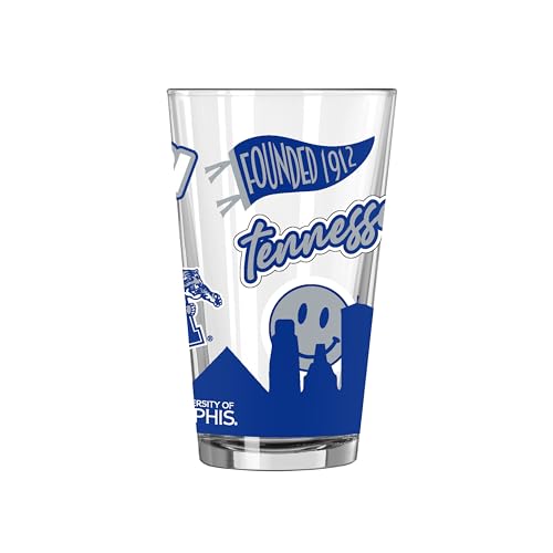 Image of Logo Brands NCAA 16 oz Pint Glass - Durable Glass With Bold Team Color- Chip-Resistant Rim Drinkware For Fans, Tailgates, Home Bars & Everyday Use