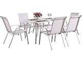 Habitat et Jardin Conjunto De Jardín Mesa + 6 sillas de Textileno Córdoba - Crudo