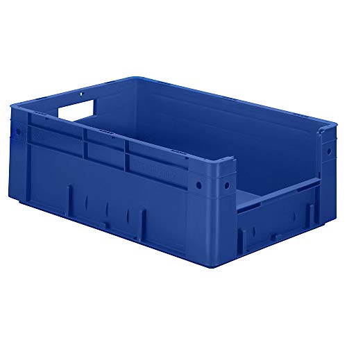 Euroronorma pojemnik do układania w stosy, pojemność 38 l, dł. x szer. x wys. 600 x 400 x 210 mm, UE 2 szt., niebieski