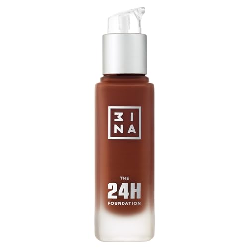 3INA MAKEUP - Cruelty - Vegan - The 24h Foundation 675 Dark brown - Medium-High Coverage Foundation - Natural Mate Finish - Longwearing - Waterproof - 30 ml - Made in Europe