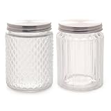 LYOR - Pote de Vidro Lapidado Sortido com Tampa Inox 500ml