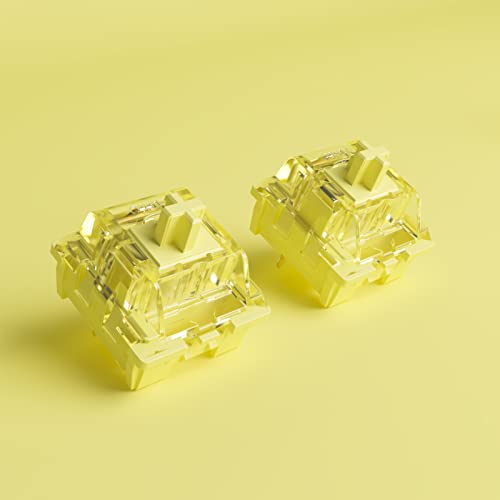 Akko V3 Switch Cream Yellow Linear Keyboard Switches For Mechanical Keyboard, 3 Pin 50Gf Key Switches (45Pcs) #TOP4