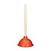 Produktbild Relaxdays Abflussreiniger Pömpel, Gummi Saugglocke, Abnehmbarer Holzstiel mit Öse, Toilette, Dusche, 30 cm, rot/Natur
