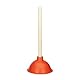 Relaxdays, rot/Natur Abflussreiniger Pömpel, Gummi Saugglocke, Abnehmbarer Holzstiel mit Öse, Toilette, Dusche, 30 cm, Holz, 1 Stück