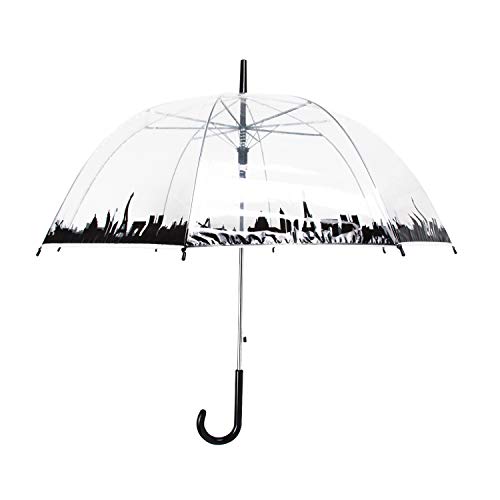 Threeh Paraguas Transparente Mujer, Con Forma De Cúpula Y Función Antiviento. Mujer Personalizada,Paraguas Automatico Y Transparente, Ks25B