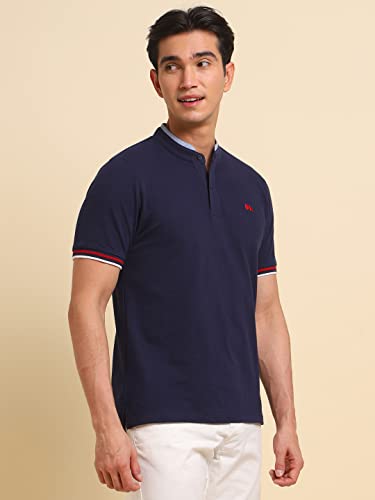 Image of Dennis Lingo Men's Cotton Slim Fit Mandarin T-Shirt