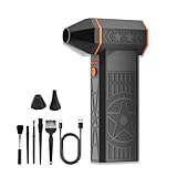 圧縮電動エアダスター 99,000 RPM、調節可能なエアブロワー、コードレスドライヤー 充電式ドライブロワー PC、キーボード、車、自宅、屋外キャ