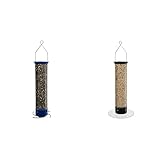 Droll Yankees Whipper Squirrel-Proof Bird Feeder with Collapsible Perches, 5-Pound Seed Capacity, Blue & YCPT-360-M Yankee Tipper Bird Feeder, 5 lb, Black