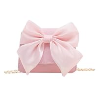 Little Girls Mini Crossbody Bags Purse, Cute bow tie Princess for Toddler Girls Gift School Travel,Pink