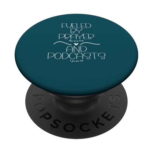 Fueled By Prayer and Podcasts Christian Woman Faith Simple F PopSockets Adhesive PopGrip