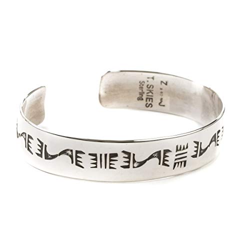 Turquoise Skies Tskies Stamp Dancer: Sterling Silver Bear's Journey Cuff Bracelet (Medium) #TOP4