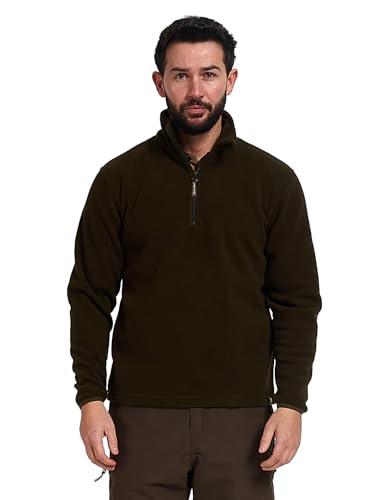 Pull en polaire homme veste légère avec poignets élastiques et col montant