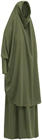 Prayer Clothes for Muslim Women Islamic Abaya Suit Maxi Skirt + Khimar Hijab 2pcss Burka Jilbab Kaftan
