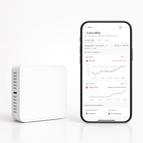 Noise Monitoring Device for Airbnb | Noise & Occupancy Sensor | Indoor Noise, Motion & Temperature Monitor | Privacy-Safe for Rentals, Offices & Homes
