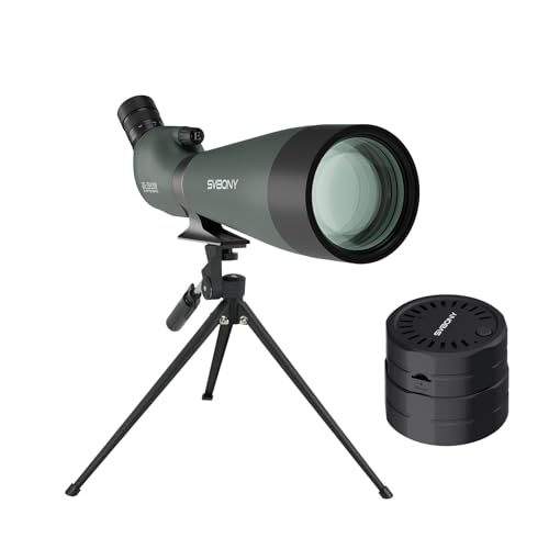 Svbony SV28 25 75x100mm Telescopio Terrestre con SC002 WiFi Cámara, Trípode, con Estuche de Transporte Blando y Adaptador, HD Bak4 FMC HD para Tiro al Blanco, Observación de Aves