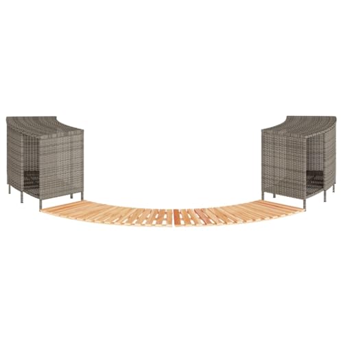 VGLQNRPT Hot Tub Surround Set, Grey PE Rattan Spa Surround