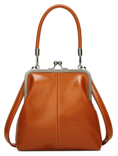 Women's Kiss Lock Crossbody Bag PU Leather Kiss Clasp Purse Handbags Crossbody Shoulder Bags Hobo Tote Purses Wallet