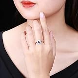Beydodo Pierścionek dwukolorowy 18 K damski, obrączka ślubna w kształcie kropli, 0,46 ct, szafir, Szafir Diament