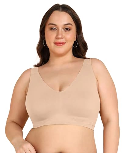 Tweens Cotton Padded Plus-Size Bonded Bra for Women | Full Coverage Broad Straps | Light Padding | Seamless Wire-Free No-Dig Comfort | Breathable Cotton | Elastic-Free No Marks | Pack of 1 Skin Deal