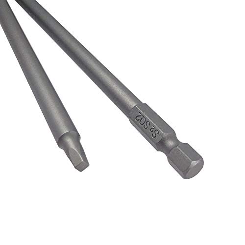 Wolfride 10pcs Square Head Bits #2 Square Drive Bit Set 1/4-Inch Shank Tip Bit #2 Long Magnetic Square Head Screwdriver Bits 5.9 Inch Length