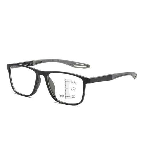Multifocal Glasses Smart Adaptive Technology, Smart Autofocus Glasses Self Adjusting near and Far Sighted, Smart Zoom (Gray,1.5x)
