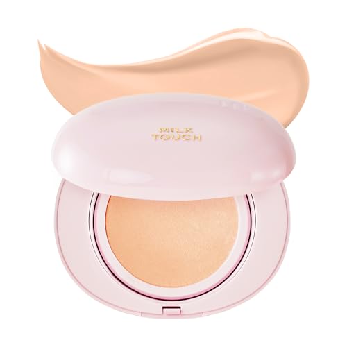 milktouch Cushion Foundation, 24H Flawless Skin, Radiant Shine, No Oxidation, Long-Lasting, Non-Creasing, 60% Hydrating Skincare Infused Korean, Stocking Stuffers, Christmas Gifts (21N Natural Beige)