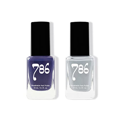 786 Cosmetics - 2 Piece Set - Breathable Nail Polish, Vegan Nail Polish, Cruelty-Free, Healthy, Halal Nail Polish, Fast-Drying Nail Polish (Samarkand and Lahore)