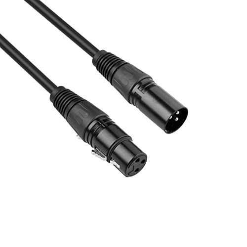 BRIEFCEC Cable de micrófono XLR macho a XLR Buschse DMX cable de señal adaptador de 3 pines XLR macho a hembra/cable Hifi (1 m), color negro Cover