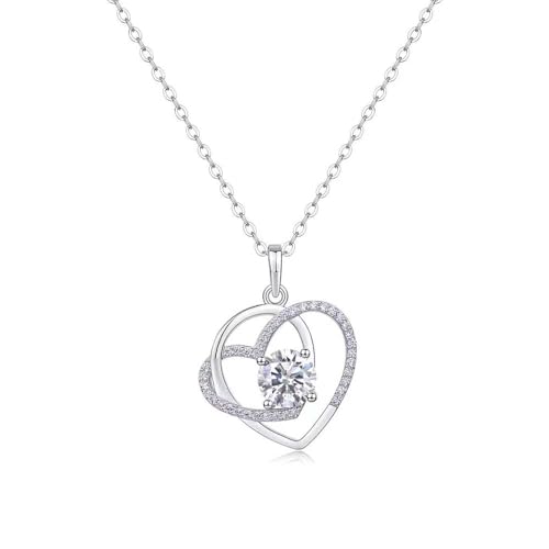 Collier en moissanite et argent sterling aux finitions haute joaillerie